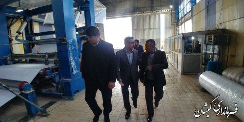 بازدید فرماندار گمیشان و مدیران کل استان از شرکت گلستان کاغذپرشیا