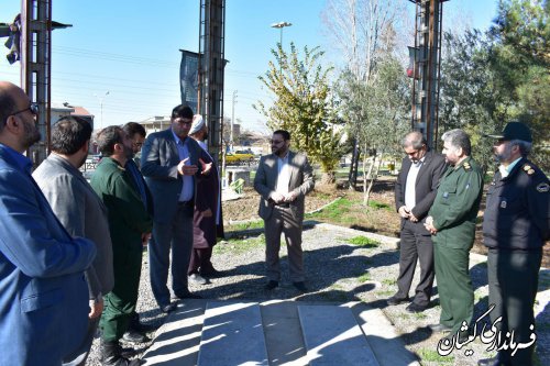 بازدید فرماندارو مدیران کل بنیادشهیدوحفظ آثاردفاع مقدس از پروژه المان شهدای‌گمنام
