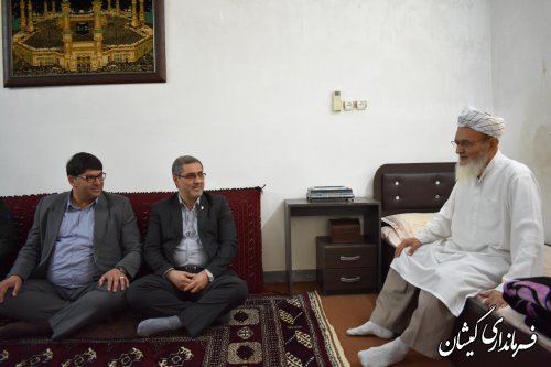 دیدار فرماندارگمیشان و مدیرکل بنیادشهید با امام جمعه شهرستان
