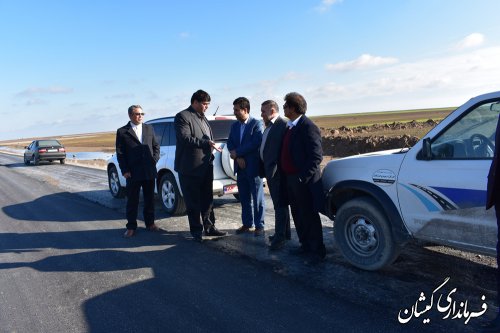 بازدیدفرماندارومدیرکل راه وشهرسازی از محورسیمین شهر به سقرتپه