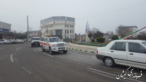 رژه خودرویی به مناسبت آغاز دهه مبارک فجر در شهرستان گمیشان برگزار شد