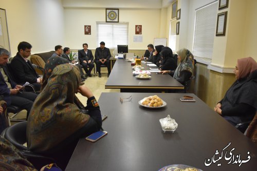 نشست مشترک فرماندارومدیرکل بهزیستی بارئیس وکارکنان بهزیستی گمیشان