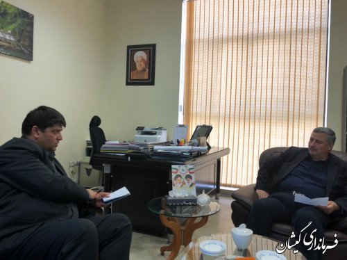 دیدار فرماندار گمیشان با معاون هماهنگی امور عمرانی استاندار