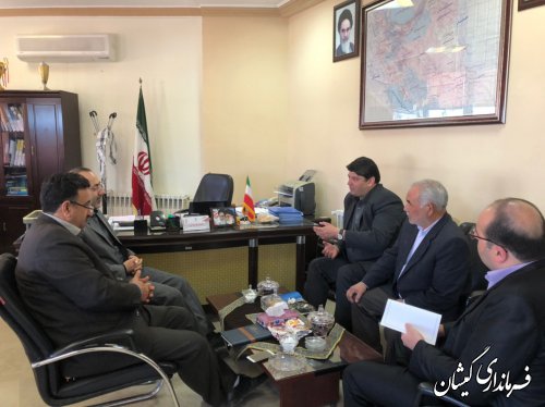 دیدار فرماندار گمیشان  با مدیرکل نوسازی و تجهیز مدارس استان