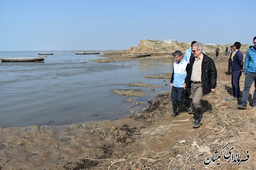 بازدیدفرماندارومدیرکل مدیریت بحران از عملیات لایروبی گرگان رود