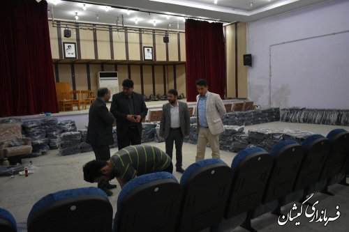 بازدید فرماندار گمیشان ازتجهیز سالن اجتماعات کتابخانه مرکزی شهرستان