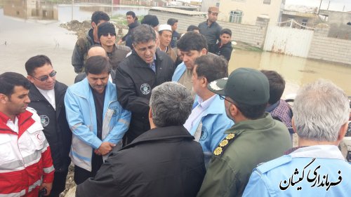 معاون وزیر و رئیس سازمان مدیریت بحران وضعیت شهرستان گمیشان را بررسی کرد