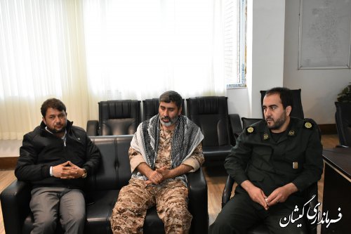 دیدارمسئول قرارگاه پیشرفت وآبادانی سپاه قزوین بافرماندار گمیشان