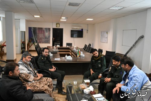 دیدارمسئول قرارگاه پیشرفت وآبادانی سپاه قزوین بافرماندار گمیشان