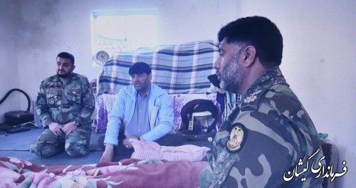 بازدید فرماندار گمیشان از بازسازی واحد مسکونی توسط ارتش