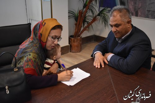 استمرار دیدارهای مردمی دستمرد سرپرست فرمانداری گمیشان با مردم شهرستان