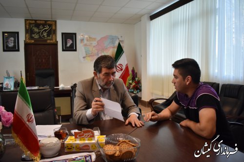 هشتمین  برنامه ملاقات عمومی فرماندار شهرستان گمیشان برگزار شد