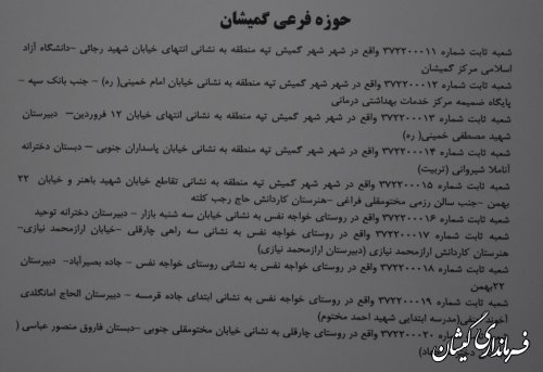 شعب اخذرای انتخابات یازدهمین دوره مجلس شورای اسلامی حوزه انتخابیه گمیشان