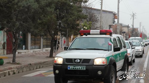 راهپیمایی 22بهمن به صورت رژه خودرویی و موتوری درگمیشان برگزار شد