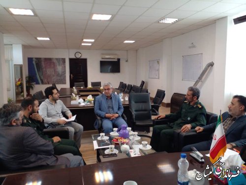 دیدار جانشین فرمانده سپاه نینوا استان گلستان در امور بسیج اقشار، باسرپرست فرمانداری گمیشان