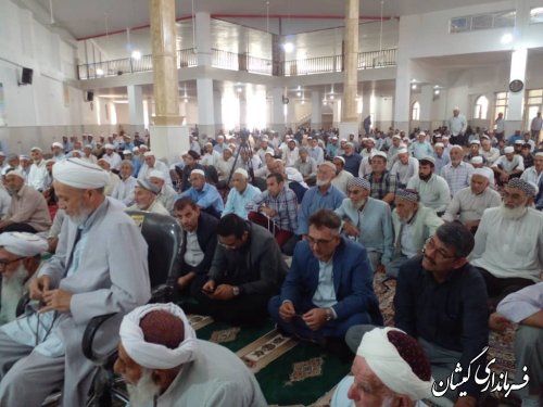 حضور و سخنرانی سقلی فرماندار گمیشان در جمع نماز گزاران جمعه سیمین شهر  