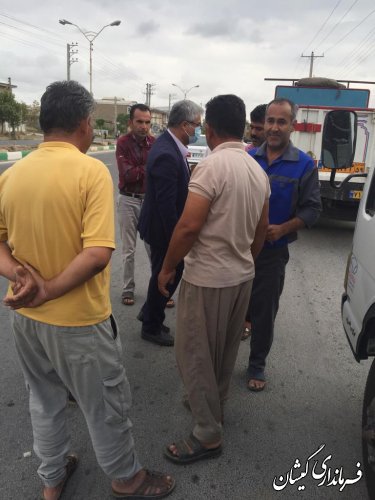 حضور فرماندار گمیشان در جمع رانندگان وسائل نقلیه سنگین 