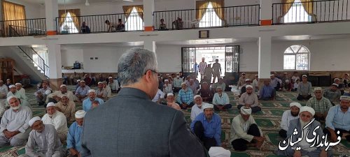 حضور و سخنرانی فرماندار گمیشان در نماز جمعه بصیر آباد 