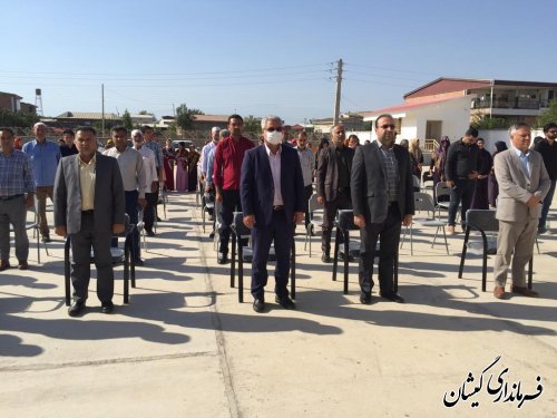 حضور فرماندار گمیشان در آیین افتتاح دبستان فاروق منصور عباسی قارقی 