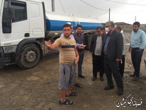 بازدید فرماندار گمیشان از روند آبرسانی به روستاهای مرزی 