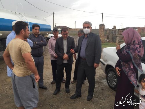 بازدید فرماندار گمیشان از روند آبرسانی به روستاهای مرزی 