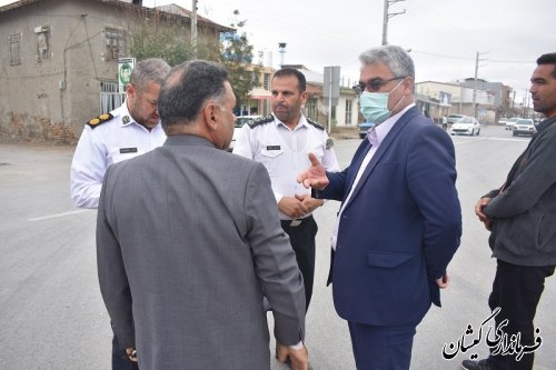 بازدید فرماندار گمیشان از معابر سیمین شهر