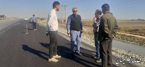 بازدید فرماندار گمیشان از پروژه تعریض جاده بندر ترکمن گمیشان