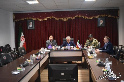 حضور فرماندار گمیشان در جلسه هماهنگی تشییع پیکرهای مطهر دو شهیدگمنام