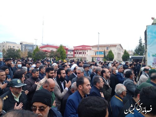 حضور فرماندار گمیشان در مراسم تشییع و تدفین پیکر پاک  شهید گمنام در گرگان