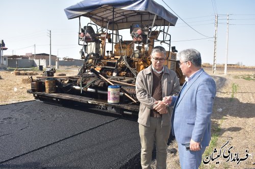 بازدید از پروژه اجرای آسفالت معابر روستای آرخ بزرگ