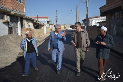 بازدید از پروژه اجرای آسفالت معابر روستای آرخ بزرگ