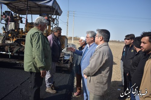 بازدید از پروژه اجرای آسفالت معابر روستای آرخ بزرگ