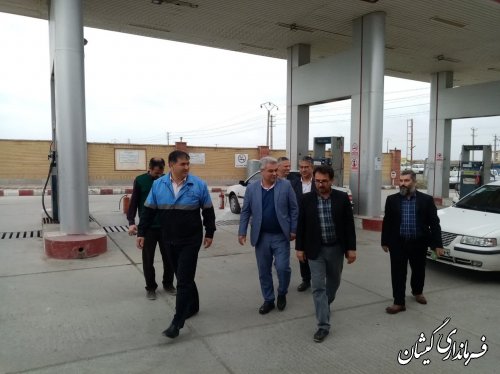 بازدید فرماندار گمیشان از مراکز عرضه سوخت گاز طبیعی (cng)