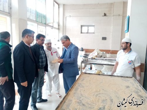 بازدید فرماندار گمیشان از نانوایی‌های بخش گلدشت 