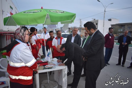بازدید معاون سیاسی امنیتی اجتماعی استانداری گلستان از کمپ نوروزي هلال احمر شهرستان گمیشان