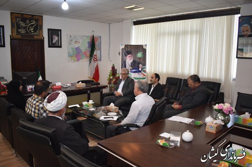 دیدار معاون مدیرکل تعاون، کار و رفاه اجتماعی استان با فرماندارگمیشان