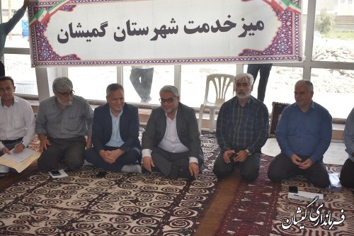 برگزاری میز خدمت در نماز جمعه گمیش تپه