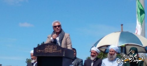 تجمع مردمی شهرستان گمیشان در حمایت از عملیات غرور آفرین وعده صادق سپاه پاسداران انقلاب اسلامی